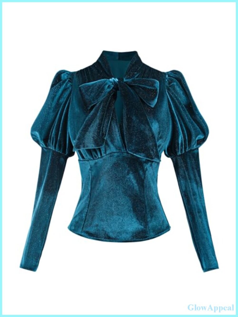 Victorian Velvet Renaissance Blouse Lace-Up Bow Tie Long Sleeve Gothic Top